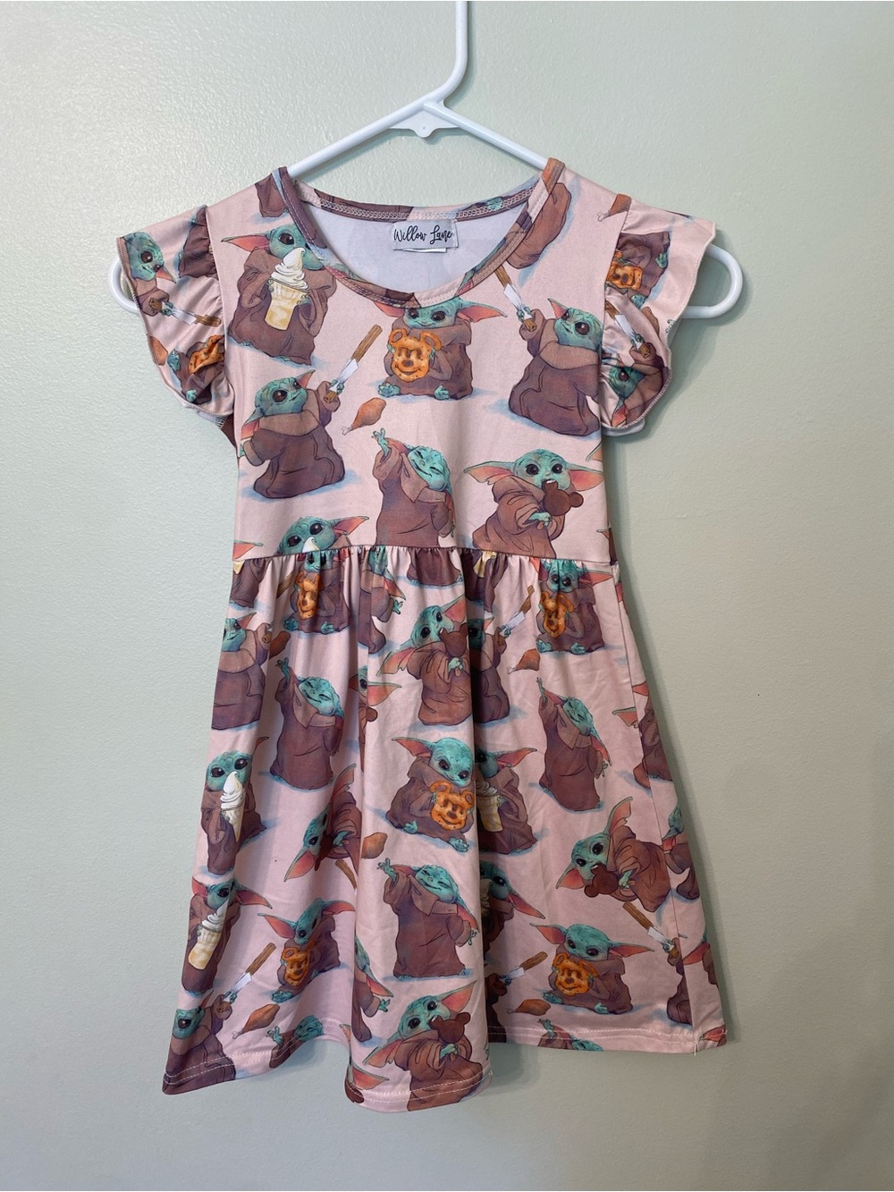 Disney/Star Wars inspired Baby Yoda Print Girls' Dress